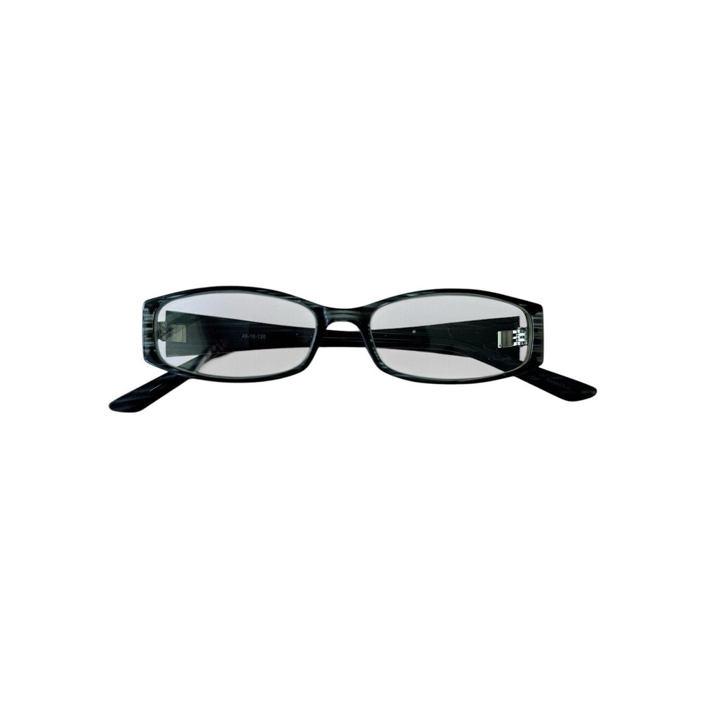 Parade 1567 Sea Stripe Eyeglasses Frames 49-16-135 Grey Black Rectangular